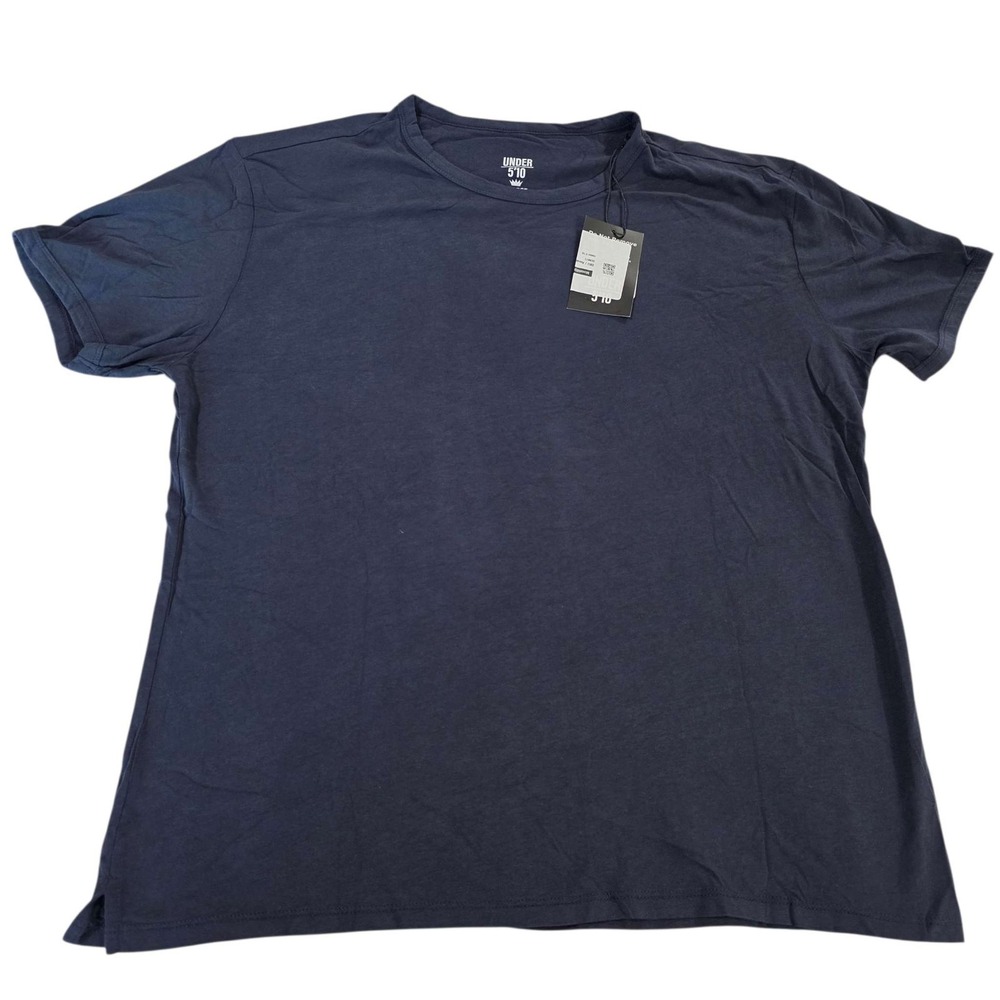 NWT UNDER 5'10 Men's Navy Blue 100% Cotton‎ Crew Neck T-Shirt X-Large Staple